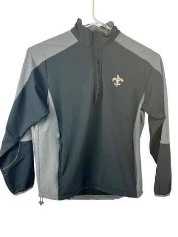 NFL Team Apparel NEW ORLEANS SAINTS Men's Sz Medium 1/4 Zip Pull Over Sweater Cover