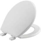 Mayfair Caswell Slow Close Round Plastic Toilet Seat In White Never Loosens