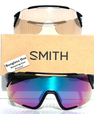 NUEVO Smith Optics ATTACK MTB Negro Mate ChromaPop Violeta y Gafas de Sol con Baja Luz Foto 1 de 4