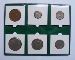 1963 Irish Coin Set Old Ireland In Wallet And Holders 6 Coins - Picture 1 of 11