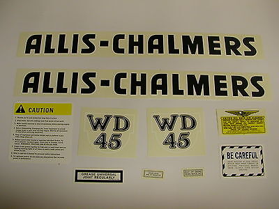 Allis Chalmers WD45 Tractor Decal Set Black NEW FREE SHIPPING • 27.50$