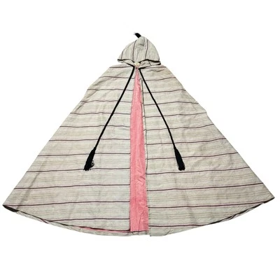 "Capa con capucha Peggy hecha a mano vintage 50"" forro rosa lino" Foto 1 de 4