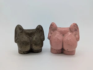 Deko Figuren Paar Arsch mit Ohren Skulpturen Vintage Dekoration - Bild 1 von 14