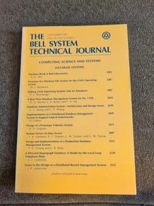 AT&T Bell Laboratories Technical Journal, Nov 1982 Computing Science Systems Lib - Bild 1 von 7