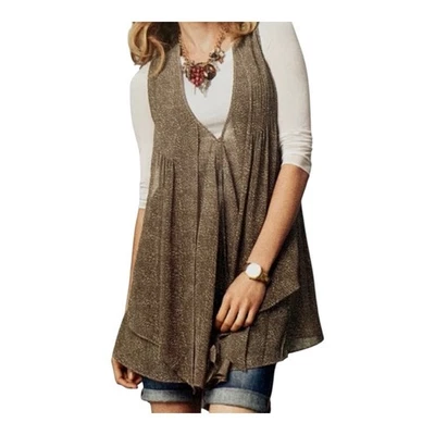 Women's Cabi Brown Beige Patterned Sleeveless Vest M - Image 1 of 4