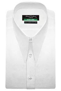 Herren 70er Jahre Vintage Goodfellas Stil Kleid weiß Speer Dolch Punkt Kragen Hemd - Bild 1 von 5