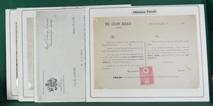 Turkey stamps Ottoman fiscals on 5 documents receipts ect. (HcT90) - Picture 1 of 11