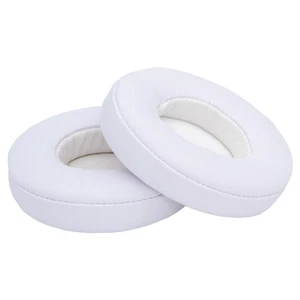 Replacement Ear Pads for Beats Solo 2/3 - Memory Foam Protein Leather White - Picture 1 of 6