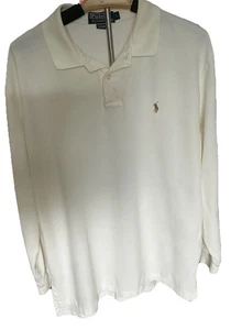 Polo Ralph Lauren White Long Sleeve Polo Shirt - Men’s Size Large - Fast Ship! - Picture 1 of 4