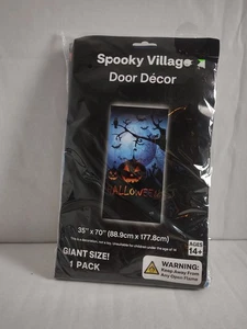 Spooky Village Halloween Door Decor 35"X 70" - Picture 1 of 3