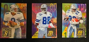 Dallas Cowboys 1994 Flair Hot Numbers- 1,6,15 Inserts, Aikman, Rice, Smith 3 HOF - Picture 1 of 2