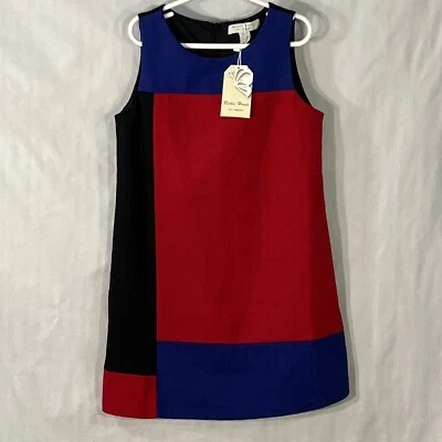 Vestido Jersey Richie House Niñas Rojo Negro Azul Color Bloque Algodón Tejido 11/12 Nuevo con Etiquetas Foto 1 de 4
