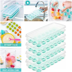 4 BANDEJAS DE CUBITOS DE HIELO + TAPA FÁCIL DE SALIR ANTIADHERENTE SILICONA SUAVE 84 CUBITOS DE HIELO JELLY - Imagen 1 de 8