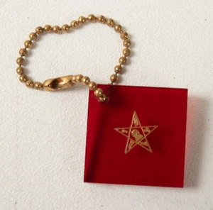 Masons Masonic (B10A-9/JSF6) Red Transparent Keychain Star Ball Chain Charm - Picture 1 of 5