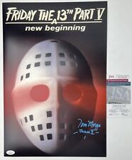 TOM MORGA signed 12x18 Poster Friday the 13th Part V 5 New Beginning Jason JSA