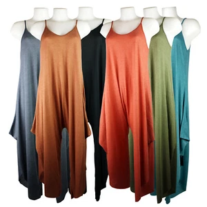 Mono de mujer casual Jumpsuit colores básicos algodón gym yoga playa verano - Imagen 1 de 8