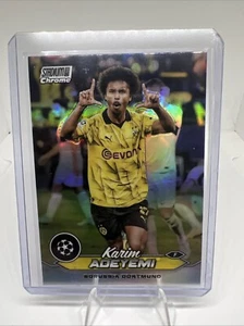 2023-24 Stadium Club Chrome UEFA Karim Adeyemi Refractor #89 Dortmund Germany - Picture 1 of 2
