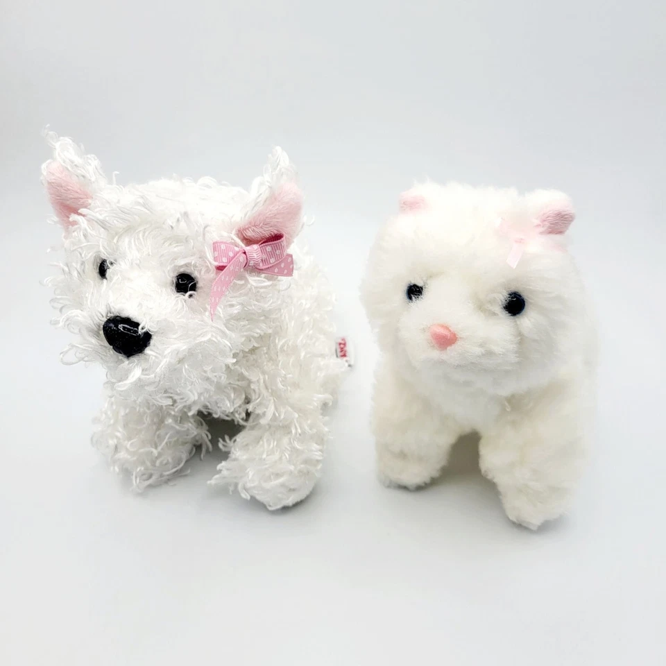 Webkinz Lil' Kinz White Persian Cat White Terrier Dog Puppy Small Plush No Code - Image 1 of 4