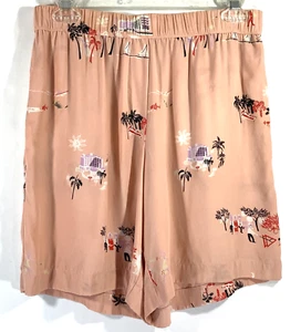 COLECCIÓN J.CREW Talla 2 Pantalones Cortos Vintage 100% Seda Estampado Vacationland 85435 - Imagen 1 de 15