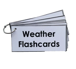 Teacher Made Educational Learning Resource Weather Flashcards Ring - Picture 1 of 3