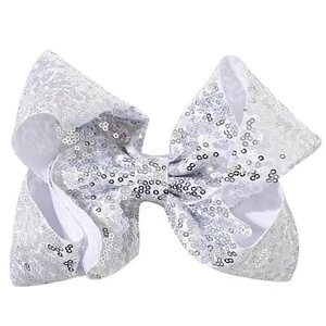 1PCS 8 Inch Big Sequin Hair Bows for Girls Alligator Clips Sparkly Glitter Ha... - Picture 1 of 5