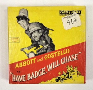 Castle Films Abbott & Costello 3" 8 mm bobina film n. Distintivo 850 Have, Will Chase - Foto 1 di 8