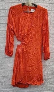 New Ba&Sh Robe Bonica Long Sleeve Dress Orange Size Small - Picture 1 of 6