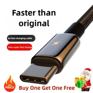 Buy 1 Get 2 New 66W USB to Type C 6A Fast Charging Cable For Samsung Huawei Mate - Picture 1 of 3