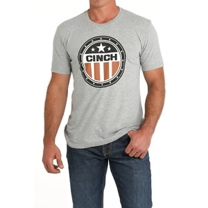 Cinch Men's Heather Grey Logo Graphic Short Sleeve T-Shirt MTT1690647 - Picture 1 of 12