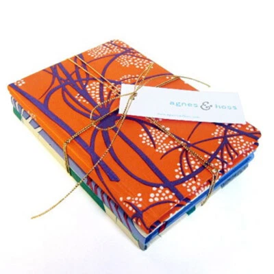 Silk Blank Note Books Journals Diaries Set Of 3 limited Edition By Agnes & Hoss - Image 1 of 2