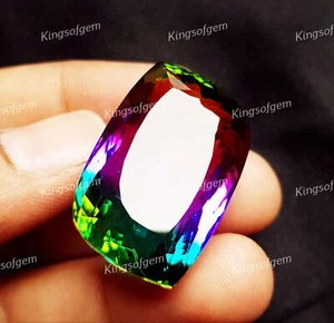 80 Ct Doublet Glass Stone Multi Color Tourmaline Fancy Cut Stone Loose Gemstone - Picture 1 of 6