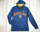 Umbro Barcelona FC Soccer Mens Blue Hoodie Pullover w/Pouch Size Small EUC