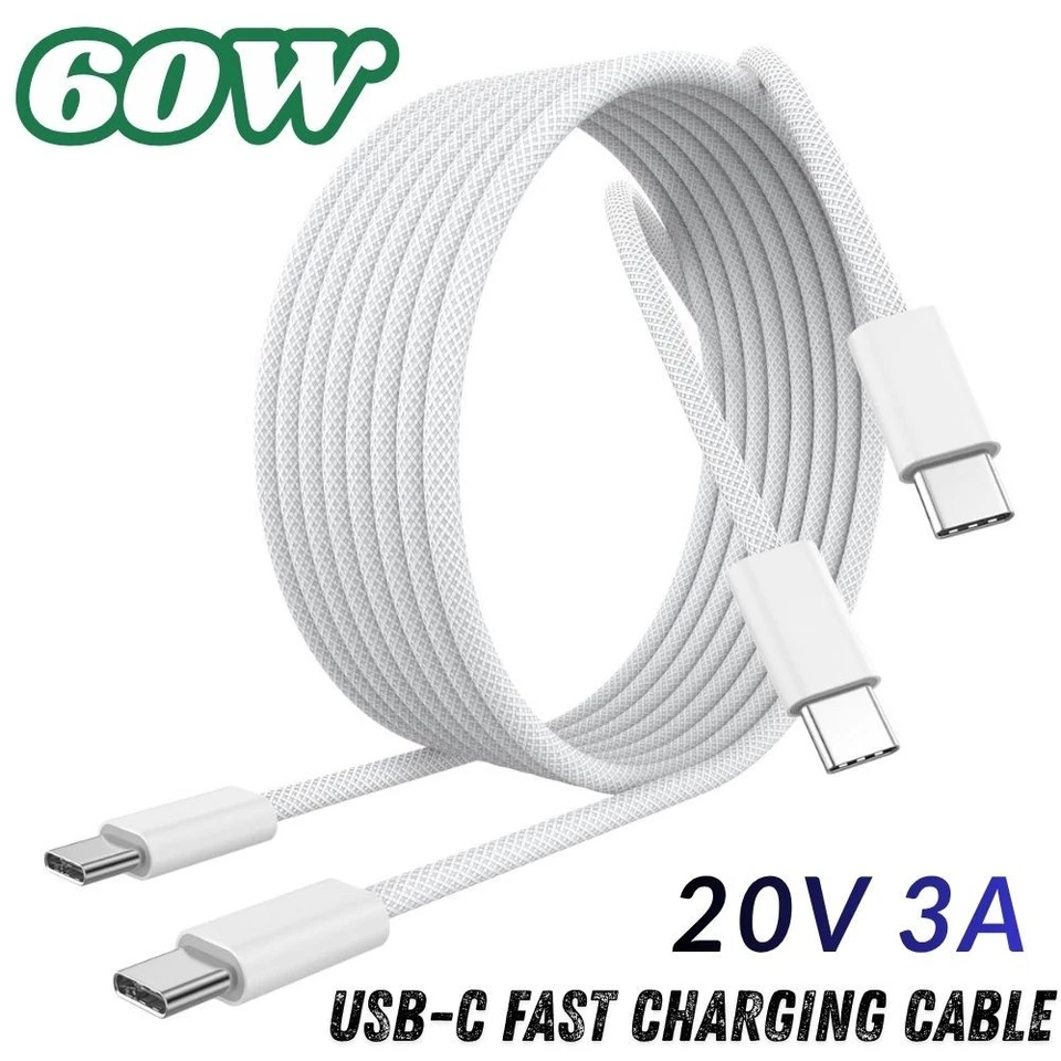 Lote PD 60W Cable Carga Rápida Tipo-C Cargador USB-C Para iPhone 17 16 15/Samsung Foto 1 de 4