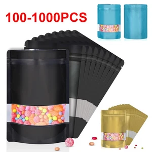 Bolsas de papel de aluminio de Mylar resellables 100-1000X a prueba de olores sello de cremallera almacenamiento de alimentos 4 mil - Imagen 1 de 20