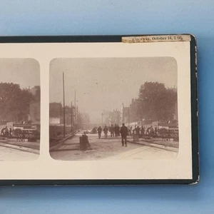 Aldwych Stereoview um 1905 Echtfoto London Kingsway Straßenbau Rohre werden verlegt - Bild 1 von 3