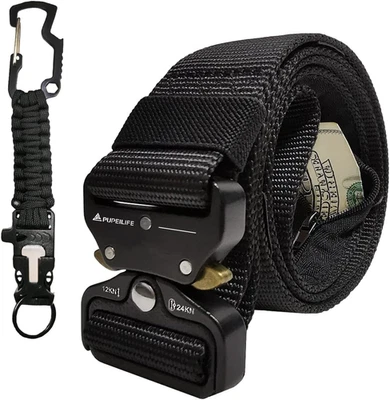 战术风格旅行钱带 - 隐藏口袋隐藏拉链尼龙皮带 fo — 第 1/4 张图片