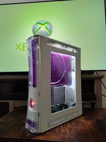 Xbox 360 Cleaned With Custom Window, Purple Accents, XCM Faceplate And Trim! 