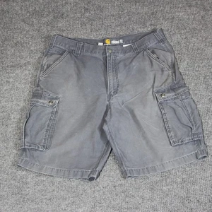 Carhartt Cargo Shorts Mens 38 Gray Casual Relaxed Fit Faded Streetwear 7 Pockets - Picture 1 of 7