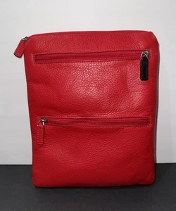 Estuche de Viaje Levenger Rojo Cuero Cremallera Bolsa Organizador con 3 Bolsillos Acolchados - Imagen 1 de 9