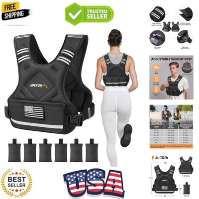 Chaleco con pesas ajustable versátil para correr y entrenamiento de fuerza - 6 pesas Foto 1 de 4