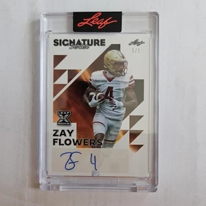 2023 Zay Flowers Leaf Signature Series Rookie Autograph 1/1 - Picture 1 of 2