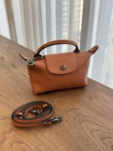 Longchamp Brown Le Pliage XS Extras Original Handle Bag Pouch Outlet NEW JPN#JAB - Picture 1 of 6
