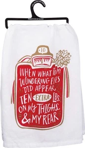 Asciugapiatti Divertente Vacanze | 10 Chili Extra sulle Cosce e sul Posteriore | 28x28 | NUOVO - Foto 1 di 1