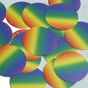 Runde Pailletten 1,5" Regenbogen blickdicht - Bild 1 von 2