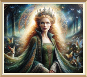 Brian Froud Style Wall Art Print Fairy Queen Goddess GWENHWYFAR G16 - Picture 1 of 1