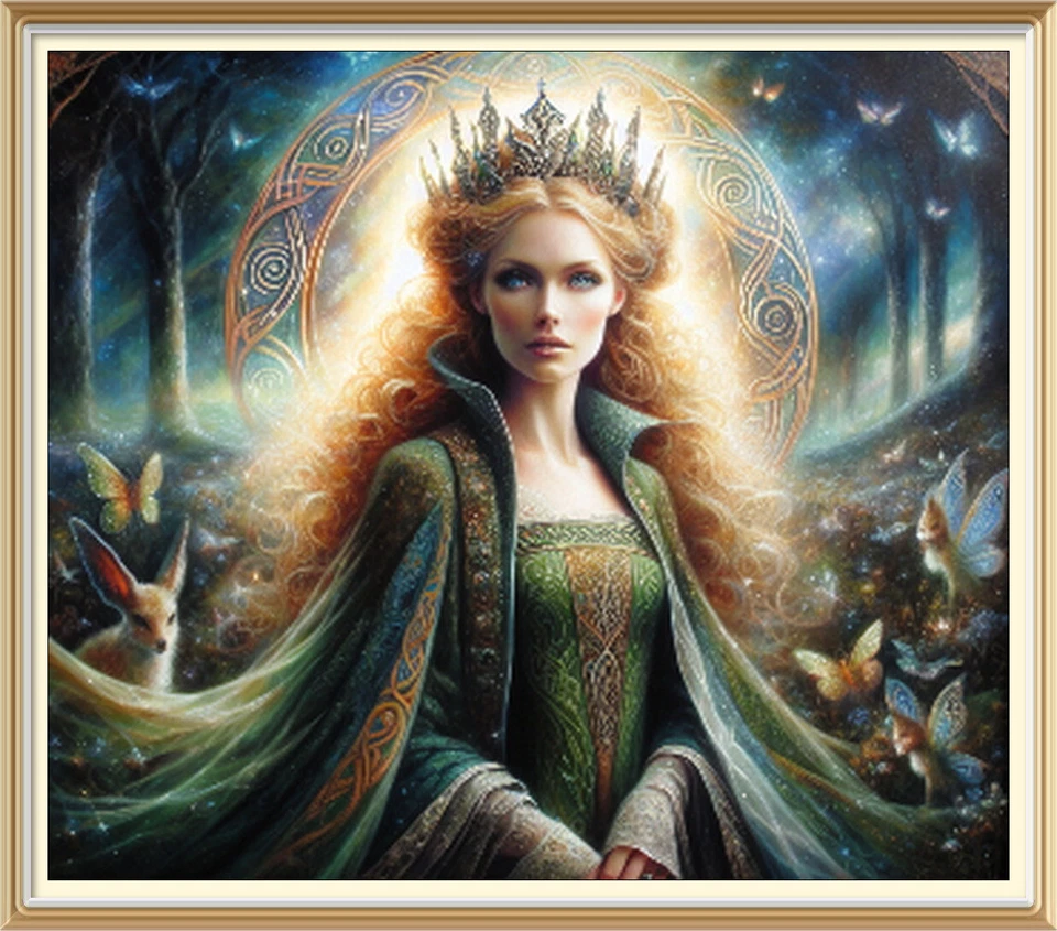 Mounted Ready to Frame 7x5 Fantasy Art Print Celtic Fairy Queen G16 - Image 1 of 1