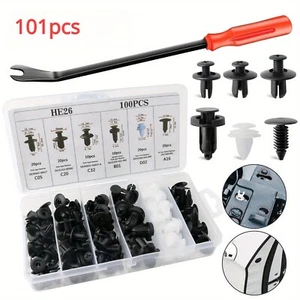 101 Stck. Auto Druckstift Niete Stoßstange Türverkleidung Verkleidung Halter Clip Befestigung Kit - Bild 1 von 10