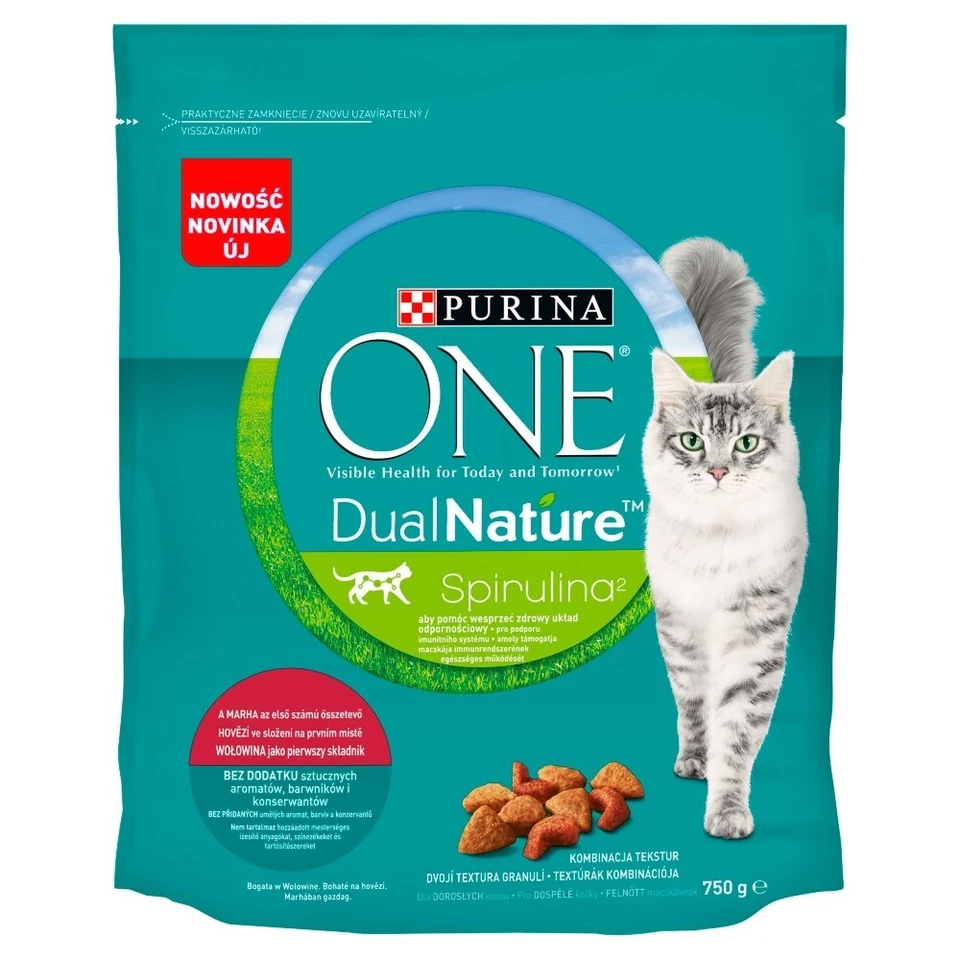 7613036254946 PURINA One Dual Nature Spirulina Beef - Trockenfutter für Katzen - - Bild 1 von 1