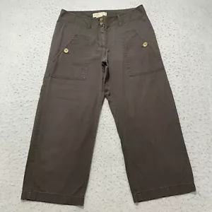 Michael Michael Kors Donna 4 Capri Pantaloni Anteriore Piatti Marroni Gamba Destra - Foto 1 di 12