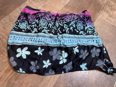 Купальный костюм Maxine of Hollywood топ женский размер 14 синий черный цветочный винтажный - Изображение 1 из 4